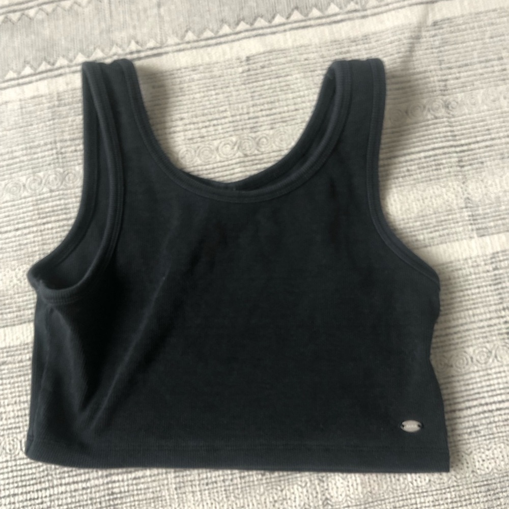 Zara Charcoal Ribbed Top